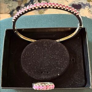Sterling Silver semi-precious gemstone Bracelet and Ring Set